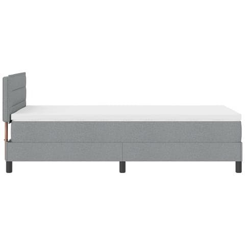 Box Spring Bed con Materasso Grigio Chiaro 100x200 cm Tessuto - Foto 9