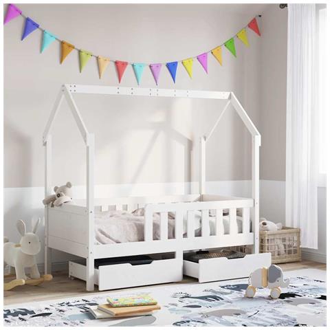 Giroletto Bambini con Cassetti 70x140 cm Legno Massello di Pino - Foto 2