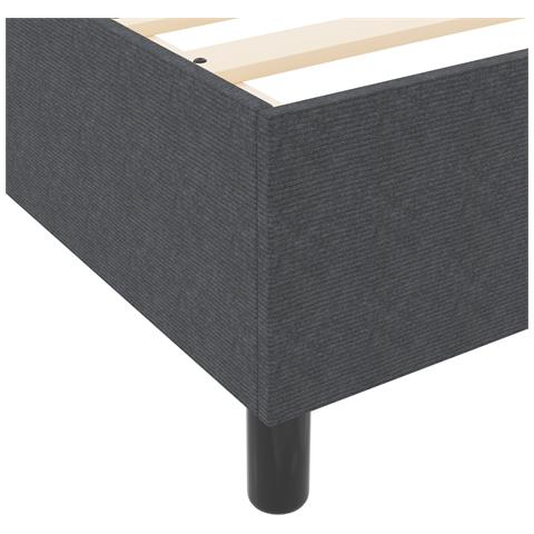 Letto a Molle Struttura Grigia 160x200 cm Tessuto Corduroy - Foto 9