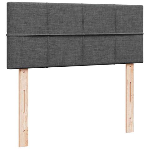 Pouf Letto con Materasso Grigio Scuro 120x190 cm in Tessuto - Foto 9