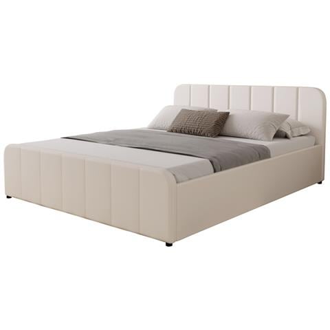 Tampa Letto Con Contenitore 160x200cm In Velluto Beige - Foto 2