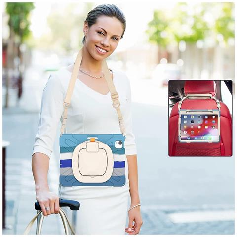 Custodia Per Ipad 3/2/1/pro 11"" Con Supporto E Tracolla Blu - Foto 4