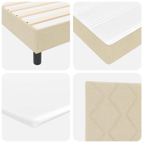 Letto box spring con materasso Crema 140 x 190 cm Tessuto - Foto 9