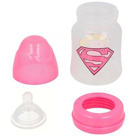 Biberon Per Neonati 150 Ml Supergirl Con Tettarella In Silicone Senza Bpa, Rosa - Foto 2