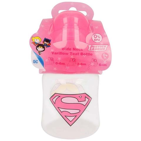 Biberon Per Neonati 150 Ml Supergirl Con Tettarella In Silicone Senza Bpa, Rosa - Foto 5