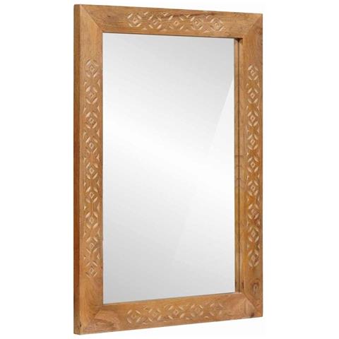 Specchio Marrone chiaro 57 x 70 x 3 cm legno massello di mango - Foto 1