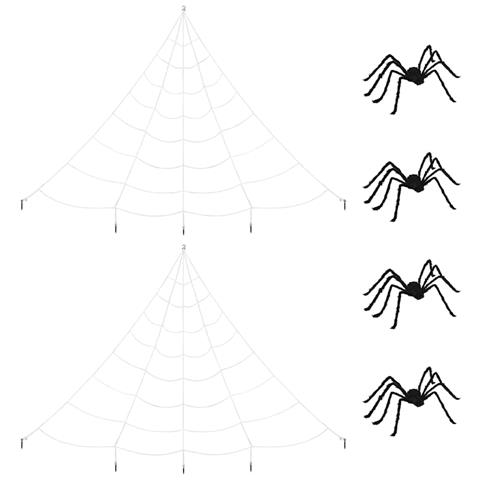 Ragno 4 pcs Nero e bianco 150 cm Poliestere - Foto 1