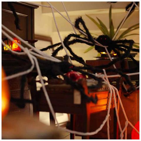 Ragno 4 pcs Nero e bianco 150 cm Poliestere - Foto 2