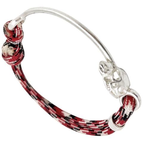 Bracciale Paracord Barraskull In Rosso E Argento - Foto 1