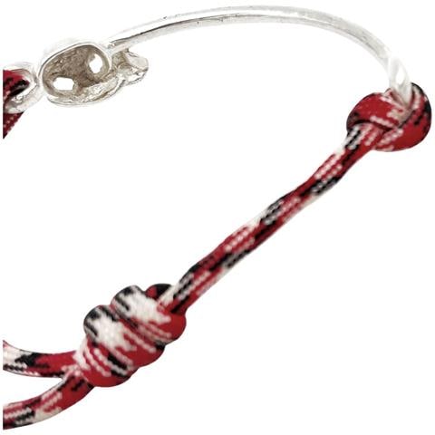 Bracciale Paracord Barraskull In Rosso E Argento - Foto 2