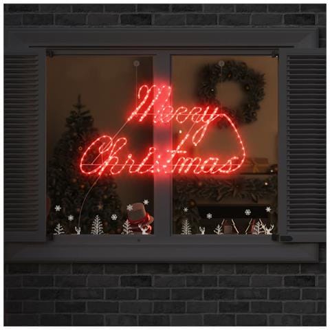 Insegna di Natale con 216 LED Rosso 99 x 55 x 13 cm Ferro - Foto 2