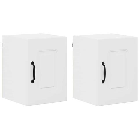 Pensile cucina con porta 2 pcs Bianco Lucido 30 x 31 x 40 cm - Foto 1