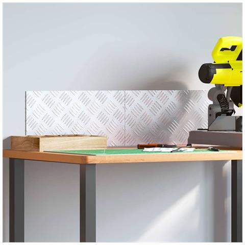 Dischi Quadrati 2 pcs Argento 40 x 20 cm Alluminio - Foto 2