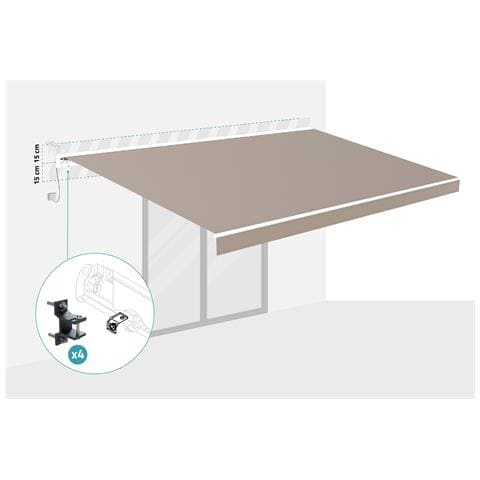 Tenda Da Sole Motorizzata Semi-cassonata Fazzio 5m X 3m Bianca Con Tessuto Tortora - Foto 2