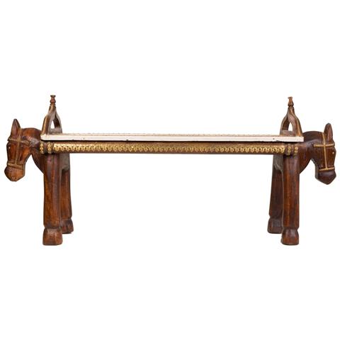Sgabello In Legno E Metallo Marrone 117x30,5x50h - Foto 2