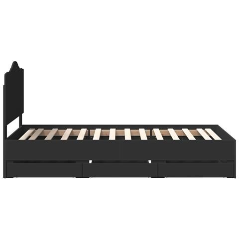 Struttura del letto Nero 90 x 200 cm Legno Ingegnerizzato - Foto 9