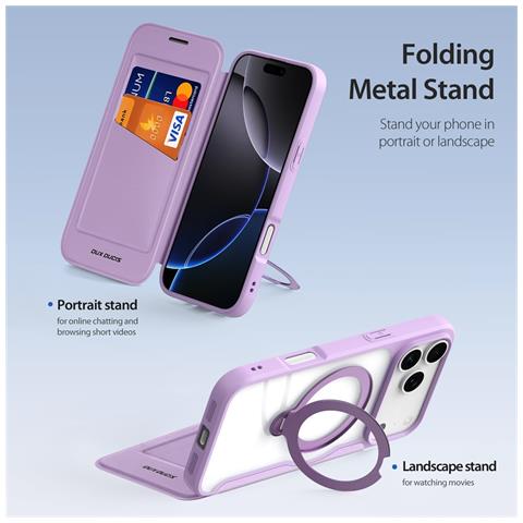 Cover per iPhone 17 Pro Max - Pelle /PU, Viola, MagSafe - Foto 2