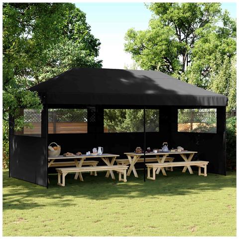 Tenda Party Nero 292 x 580 x 315 cm Tessuto Oxford - Foto 2