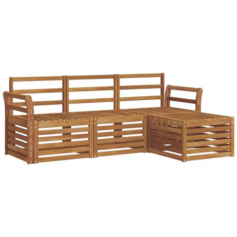 Set divani 4 pcs Naturale Legno di Acacia Massello - Foto 1
