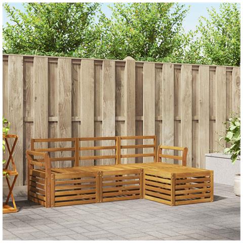 Set divani 4 pcs Naturale Legno di Acacia Massello - Foto 2