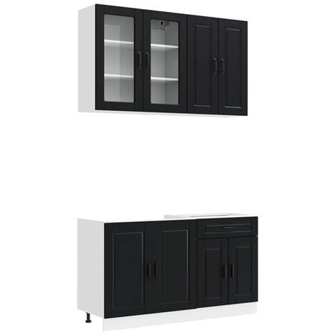 Unità Cucina PORTO 4 pcs Nero Legno ingegnerizzato - Foto 1