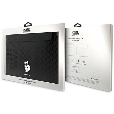 Custodia Karl Lagerfeld Saffiano Monogram Choupette Per Laptop 14 - Nera - Foto 2