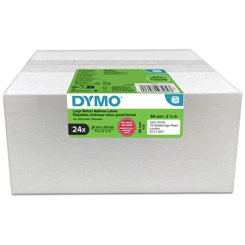 LW etichette di ritorno originali | 25 mm x 54 mm | 24 rotoli da 500 etichette facili da staccare (12.000 pezzi) | autoadesive | per etichettatrici LabelWriter | originali - Foto 1