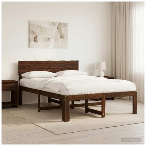 Letto matrimoniale con testiera ROSTOCK Marrone Scuro - Foto 2