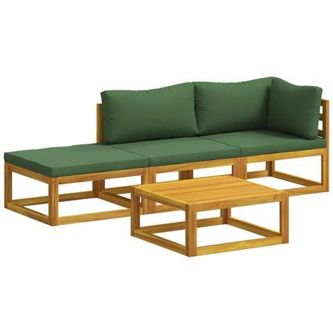 Set di divani 4 pz Naturale Legno di Acacia Massello - Foto 1