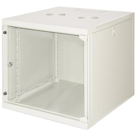 Armadio Rack 19" 9 Unita' Da Muro (a) 490x (l) 540 X Profondita' 600 Mm. Colore Grigio Chiaro Porta Vetro - Foto 1