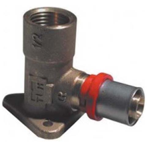 RACCORDO A PRESSARE CURVO FEMMINA CON FLANGIA 1/2 x 16 - Foto 1