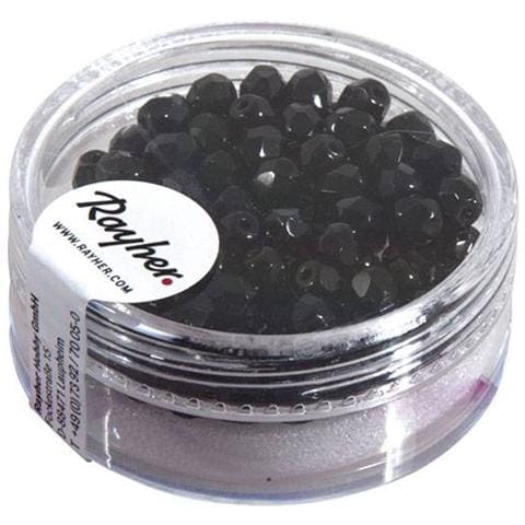 Perline Sfaccettate In Vetro Non Iridescente Nero, 4 Mm - Foto 1