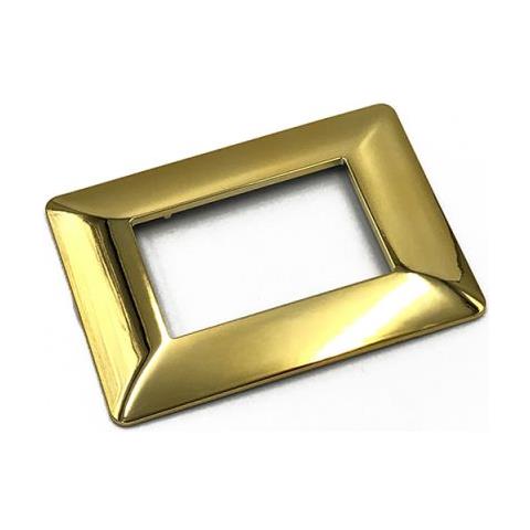 1 Placca Muro 3 Posti Moduli Oro Lucido Compatibile Tipo Bticino Matix - Foto 1