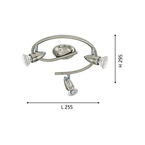 92643 Mugnum Led Applique 25.5cmx29.5 3x3w Gu10-led 3000k Acciaio Nick / opac - Foto 2