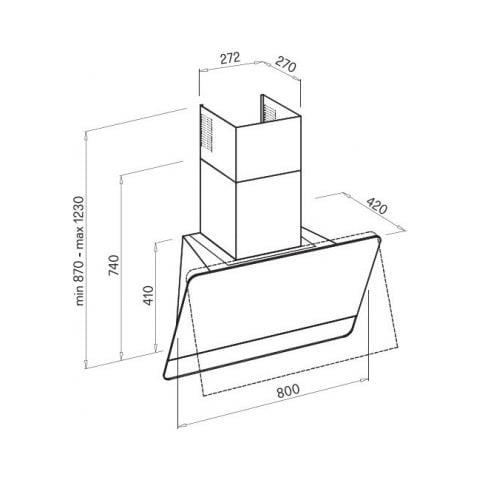 Cappa da incasso Quadro KKQ80096VST 80 cm Classe A Keratek Plus White Bianco Assoluto 96 - Foto 2