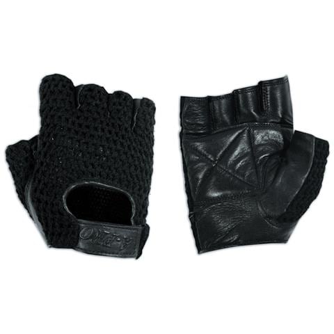 Guanto Senza Dita Pelle Tessuto Mesh Auto Moto Chopper Custom Nero S - Foto 1