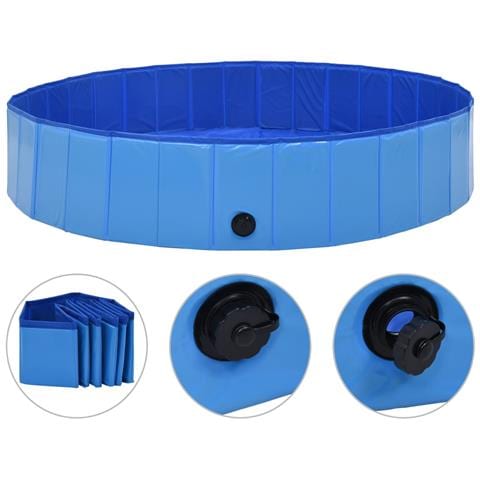 Piscina Per Cani Pieghevole Blu 160x30 Cm In Pvc - Foto 1
