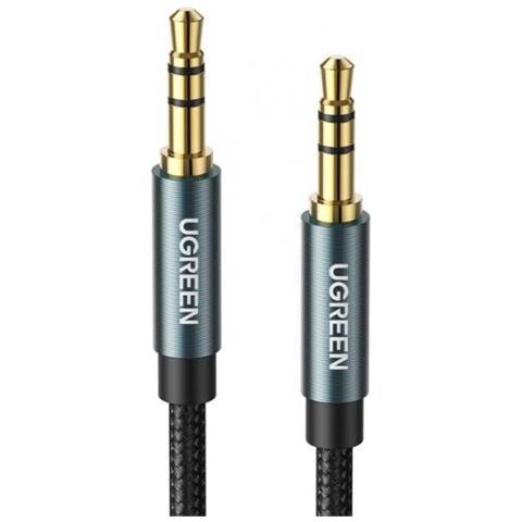 Cavo Audio 3.5mm maschio a 3.5mm maschio, placcato in oro con case in metallo 2m (Blue)  - Foto 1