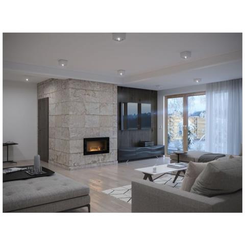 Rame 900 - Biocamino Da Incasso Camino A Bioetanolo Da Parete, Vari Colori - Nero - Con Vetro - Foto 2