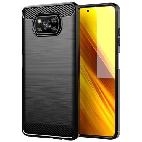 Custodia B-case Tpu Silicone Cover Case Per Poco X3 Carbon Metal Black - Foto 1