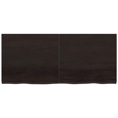 Ripiano Marrone Scuro 140x60x (2-4) cm Massello Rovere Trattato - Foto 9