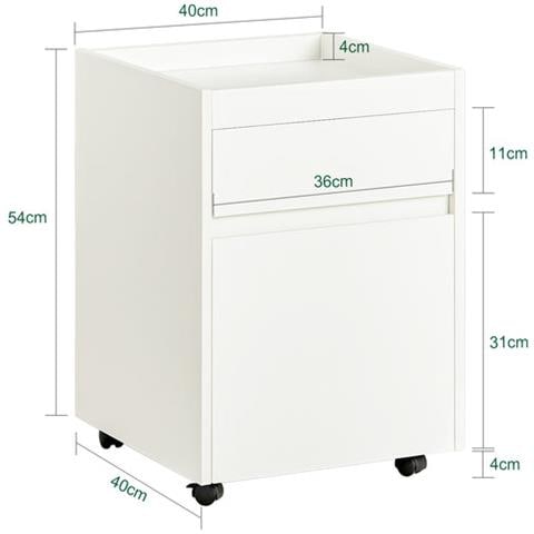 Sobuy Carrello Da Ufficio 40x40x54cm Fbt121-w - Foto 2