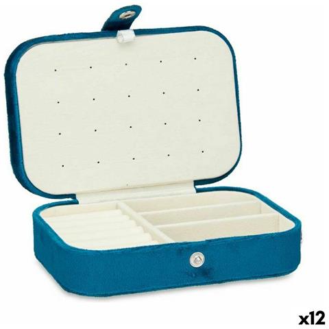 Scatola-portagioie Azzurro Velluto (16,2 X 6 X 11,5 Cm) (12 Unità) - Foto 1