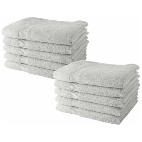 Set Di Asciugamani Bianco 10 Pezzi 70 X 130 Cm - Foto 1