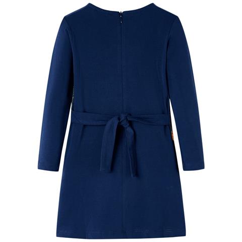 Abito Da Bambina A Maniche Lunghe Blu Marino 116 - Foto 2