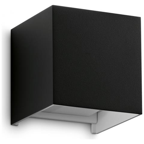 Applique Da Parete Contemporaneo Atom Alluminio Nero Led 12w 3000k Ip54 - Foto 1