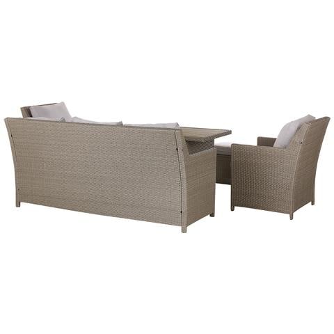 Set Da Giardino 5 Posti In Rattan Taupe E Grigio Fonti - Foto 7