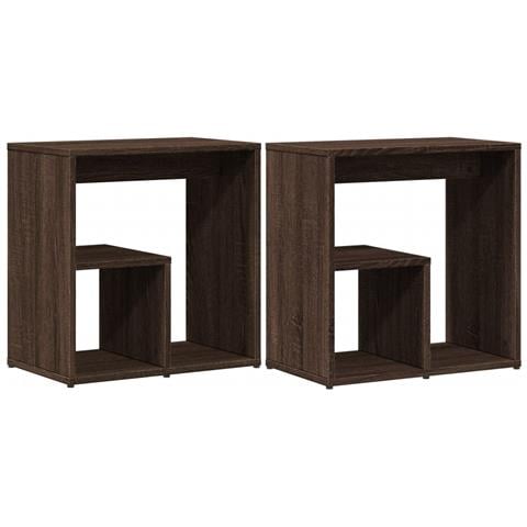 Tavolini 2 Pz Rovere Marrone 50x30x50 Cm In Legno Multistrato - Foto 2