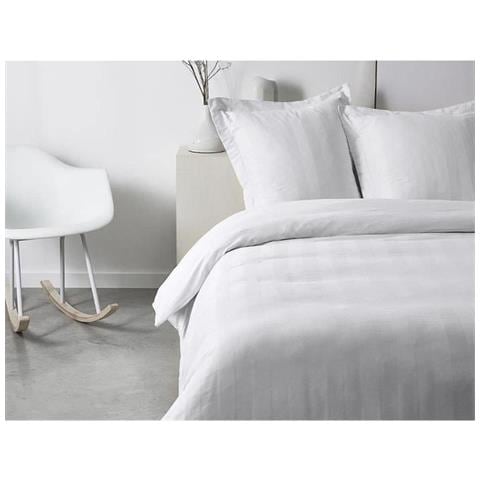 Completo Letto - 220 X 240 Cm - Raso Di Cotone 100% - Gesso - Foto 1