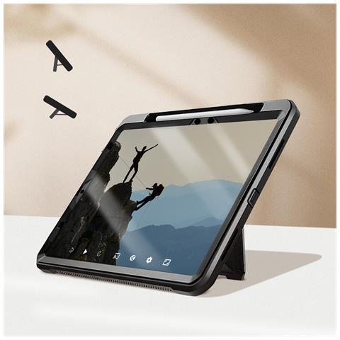 Cover Completa Per Ipad Air 11' 2024 Anti-urto Cavalletto Supporto, Nero - Foto 2
